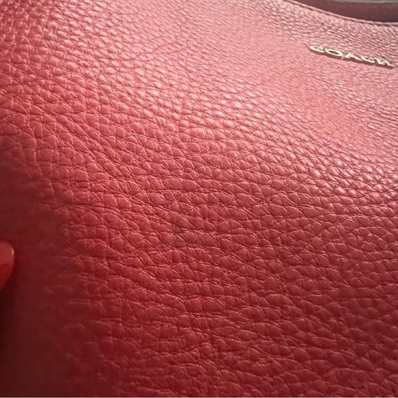 Coach Pebbled Leather Rosy Peach Small Hobo Purse Handbag - Picture 7 of 11